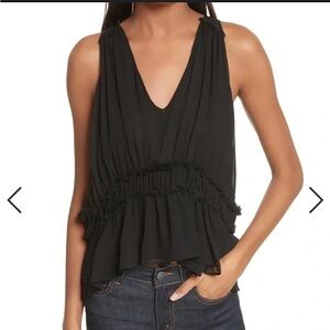 Joie Black Silk Peplum Tank